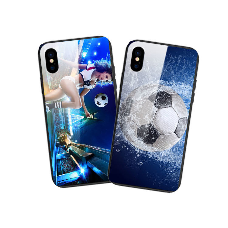 Professional Customized logo and Picture Clean Glass glitter phone case printing service