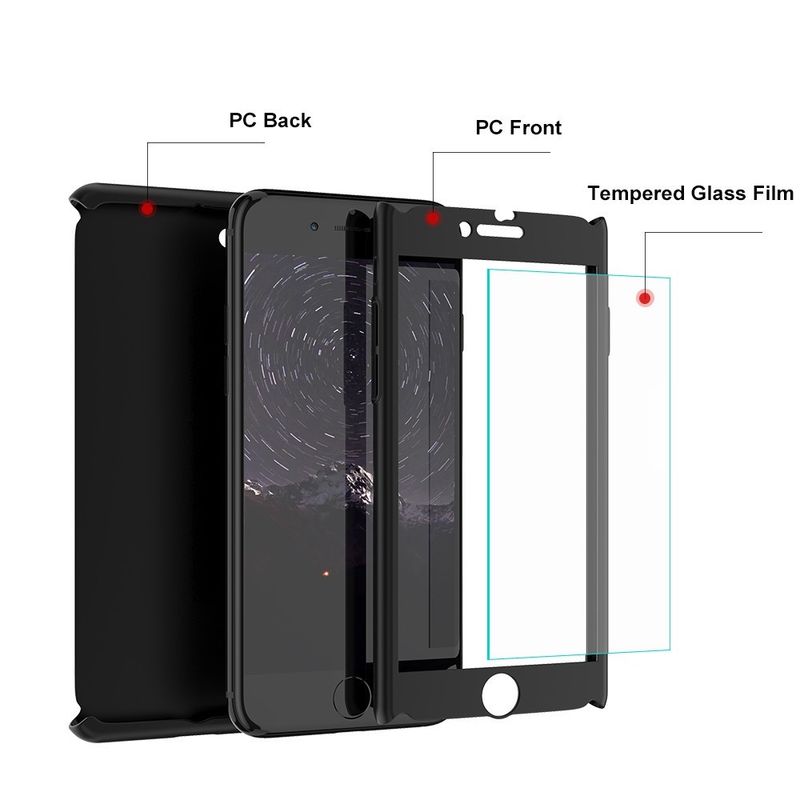 2018 Phone accessories for iphone 9 case 360 degree full protective mobile phone cover with screen protector for iphone 8plus X