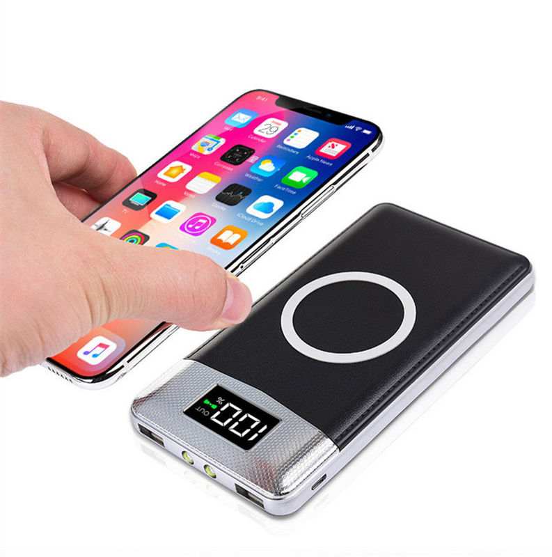Power Bank External Battery Bank Built-in Wireless Charger Powerbank Portable QI Wireless Charger for iPhone 8 8plus X