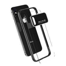 透明なIphone Xの緩和されたガラスの電話箱のための贅沢な耐震性の明確な電話箱